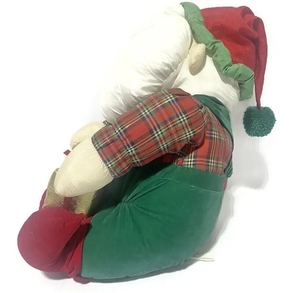 Vintage International Silver Co Puffy Nylon Santa Claus Christmas Plush 15